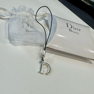 Dior Beauty Cell Phone Charm Silver with Crystal